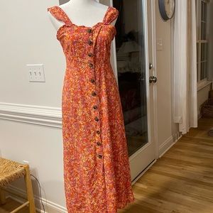 Japna Floral Button Front midi Dress Size M
